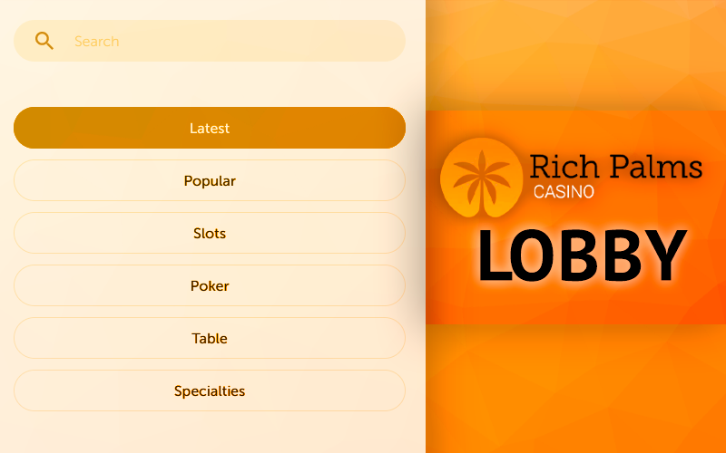 List of gambling categories at Rich Palms Casino