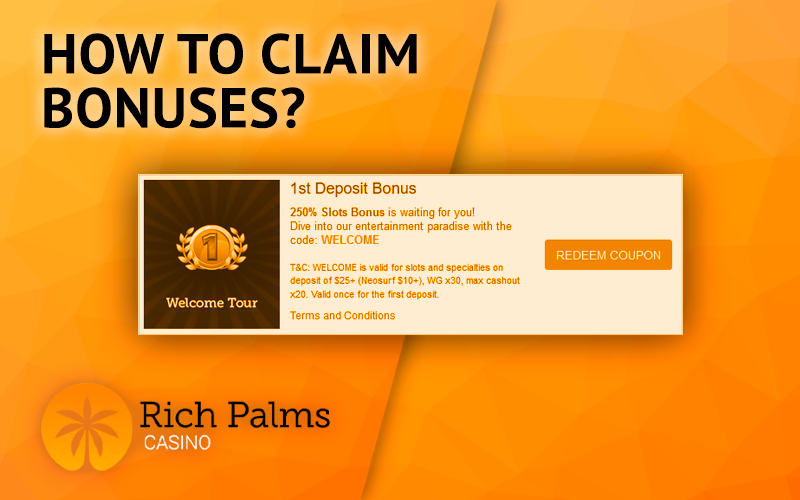 Bonus Receipt Form for your Rich Palms profile