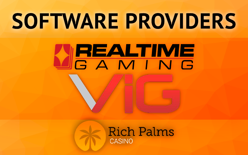 Logos of famous gambling providers at Rich Palms