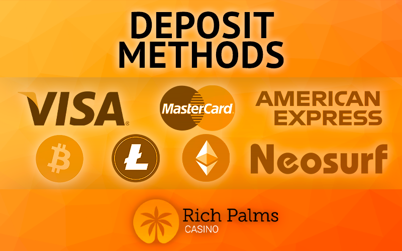 Logos of payment systems for recharge at Rich Palms Casino