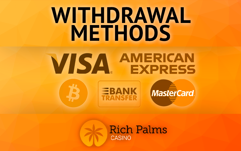 Logos of payment systems to withdraw money from the Rich Palms Casino