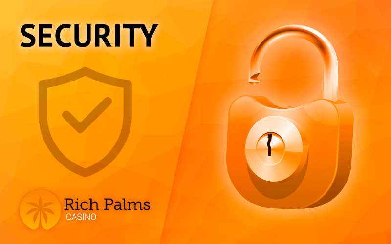 Strong lock with security icon at Rich Palms Casino