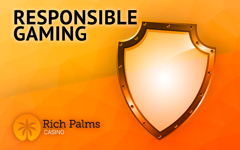 Safety shield and Rich Palms Casino logo