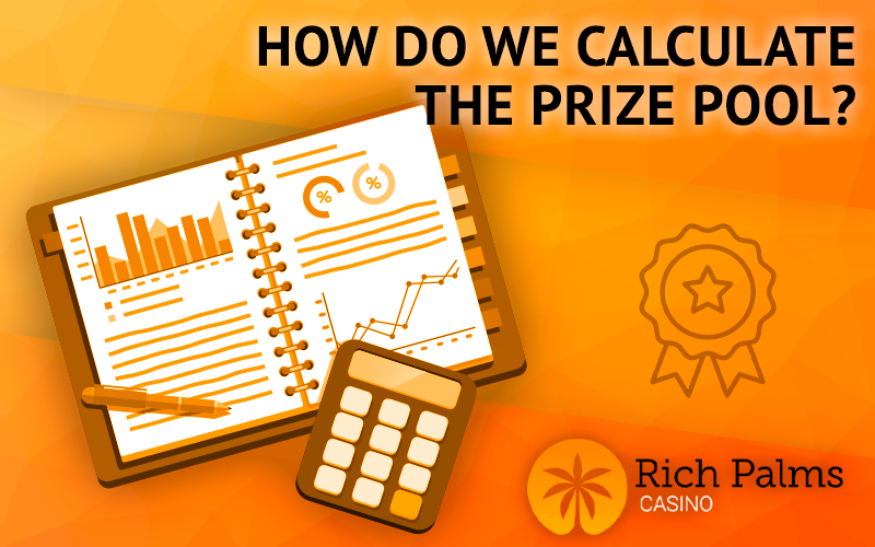 Calculator and diary with calculations next to the Rich Palms logo